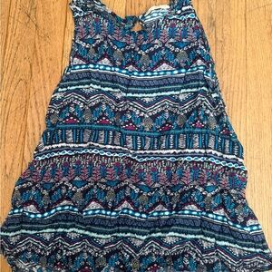 Patterned Blue Sleeveless Top